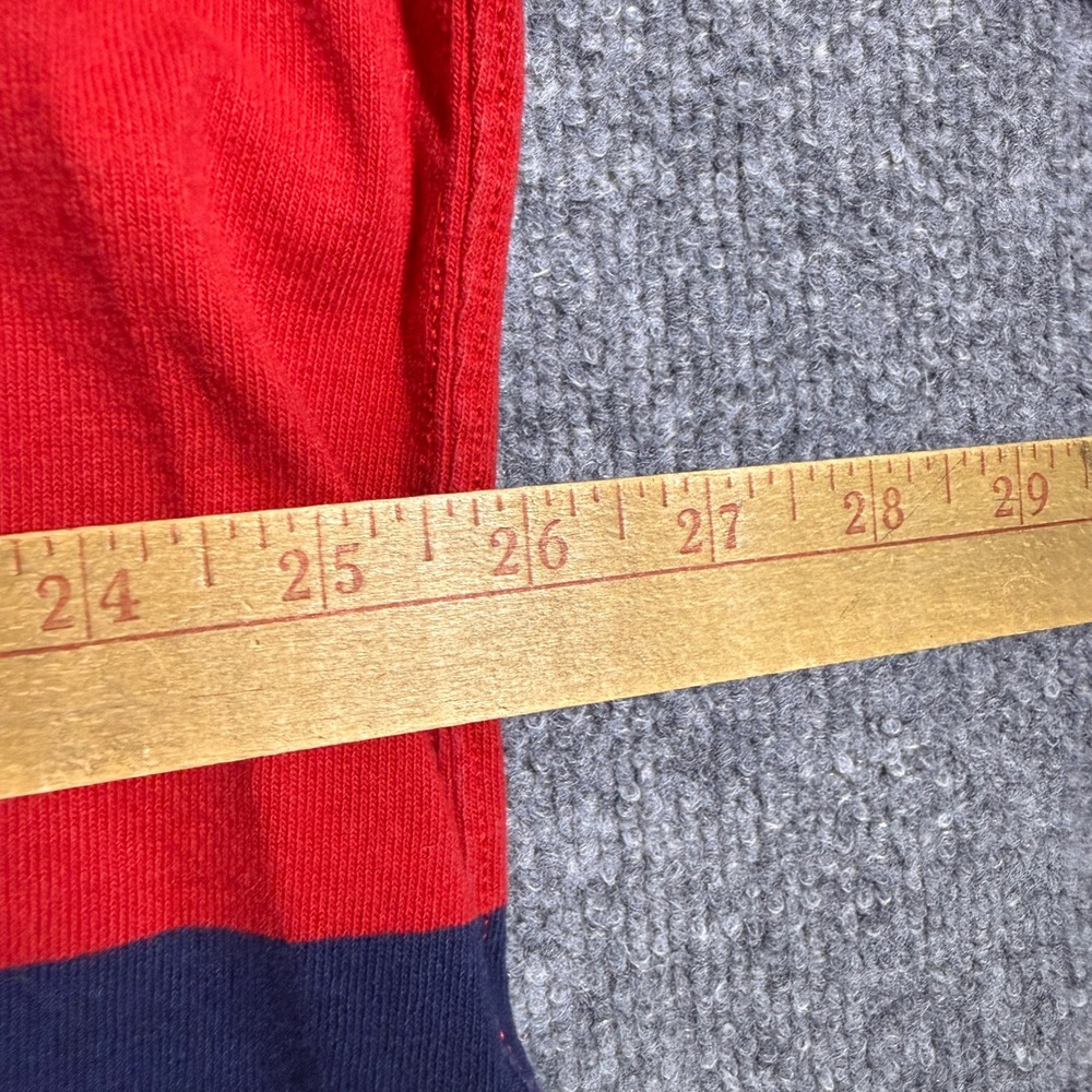 Vintage Polo Ralph Lauren Mens XL Rugby Shirt Red Navy Blue Striped Long Sleeve - Picture 6 of 9